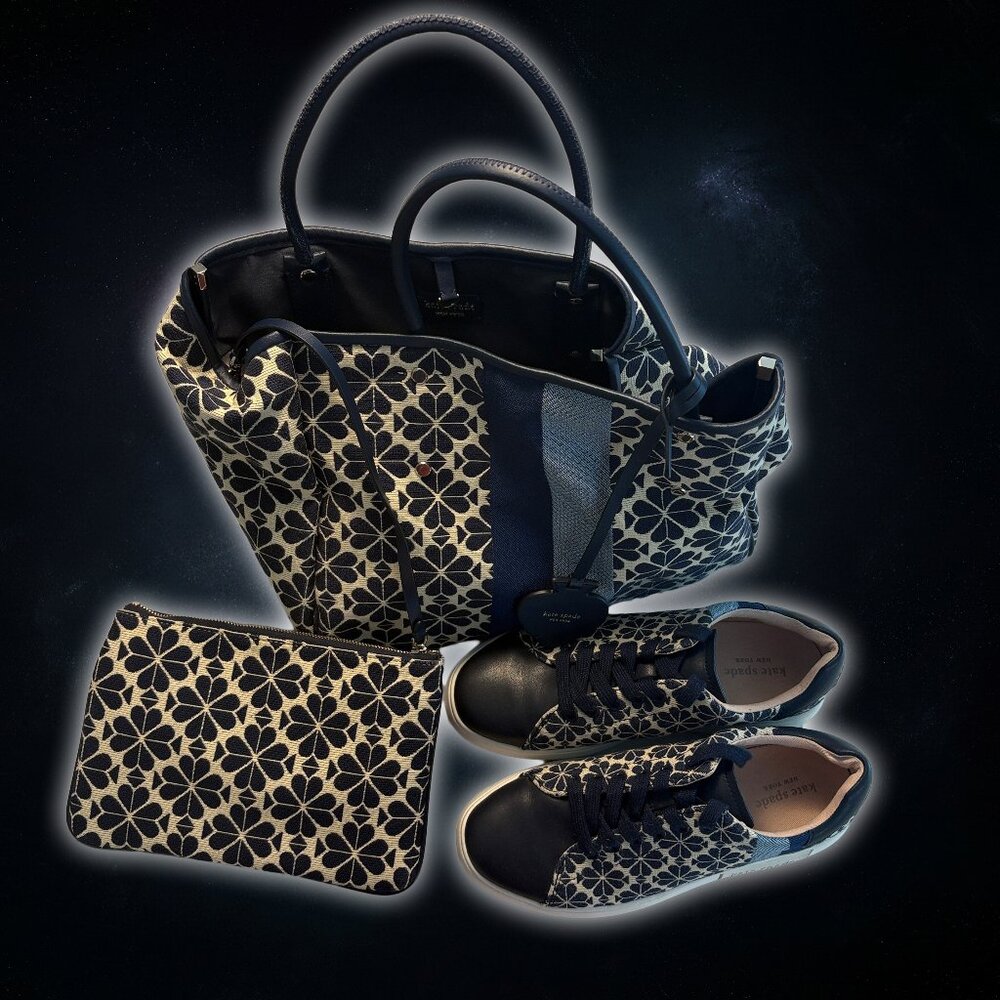 Kate Spade New York Coordinated Blue Handbag/Shoes/Pocketbook Women's 7B